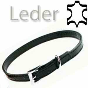 Dog collar black leather 36 cm