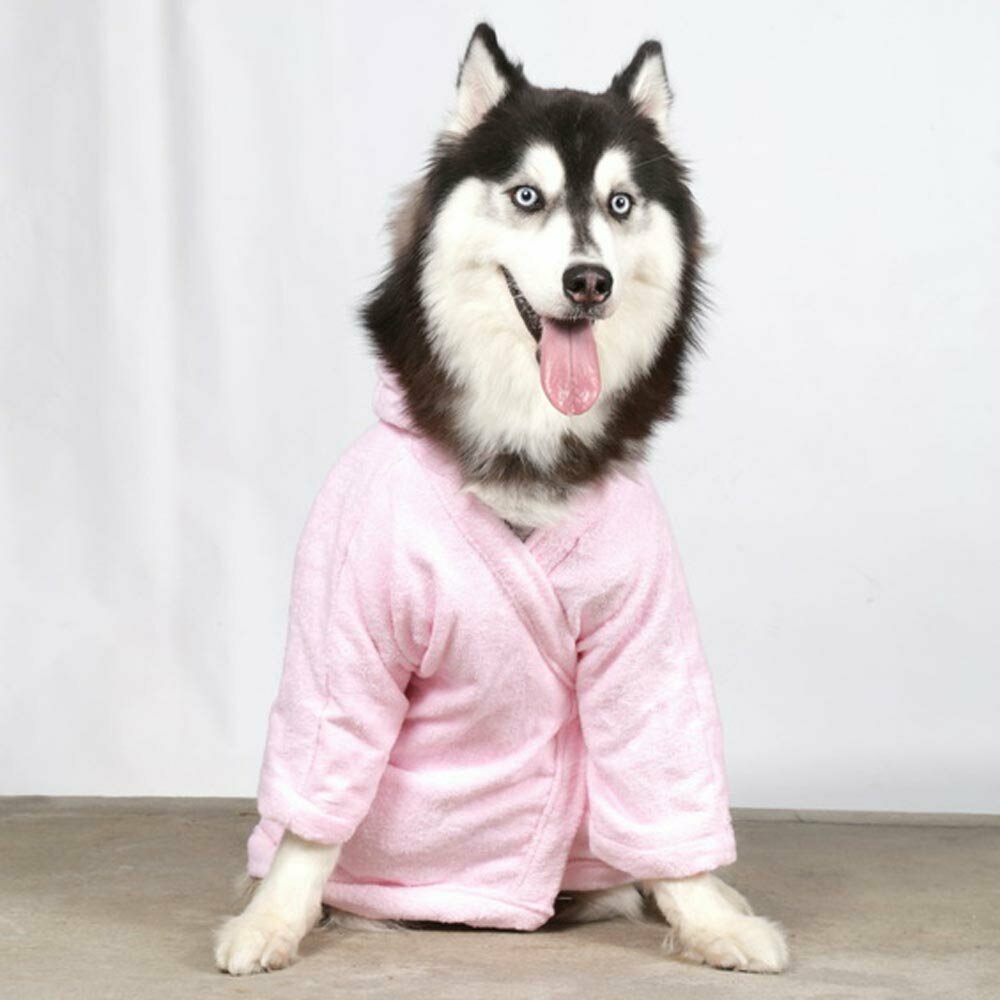 Bathrobe for large dogs pink