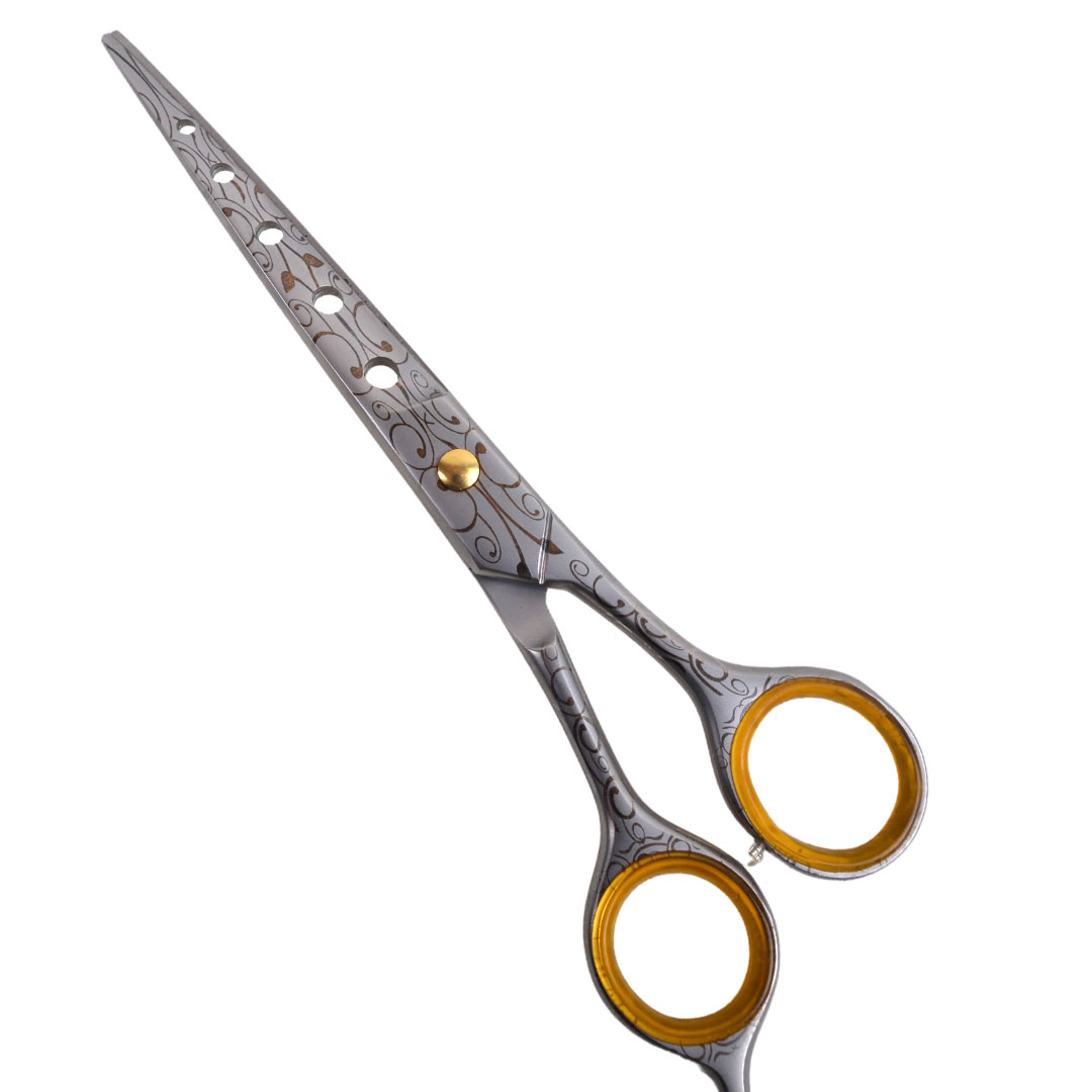 Japanese steel hair scissors with tribals