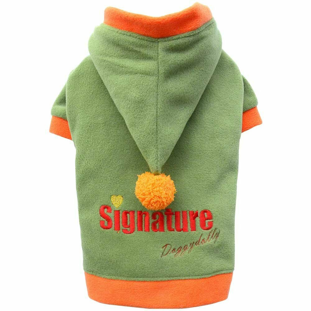 green dog sweater of DoggyDolly - dog clothes signature dog sweater green