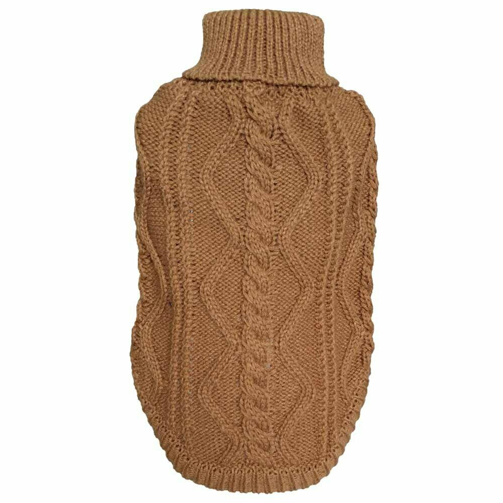 Brown knit sweater for dogs
