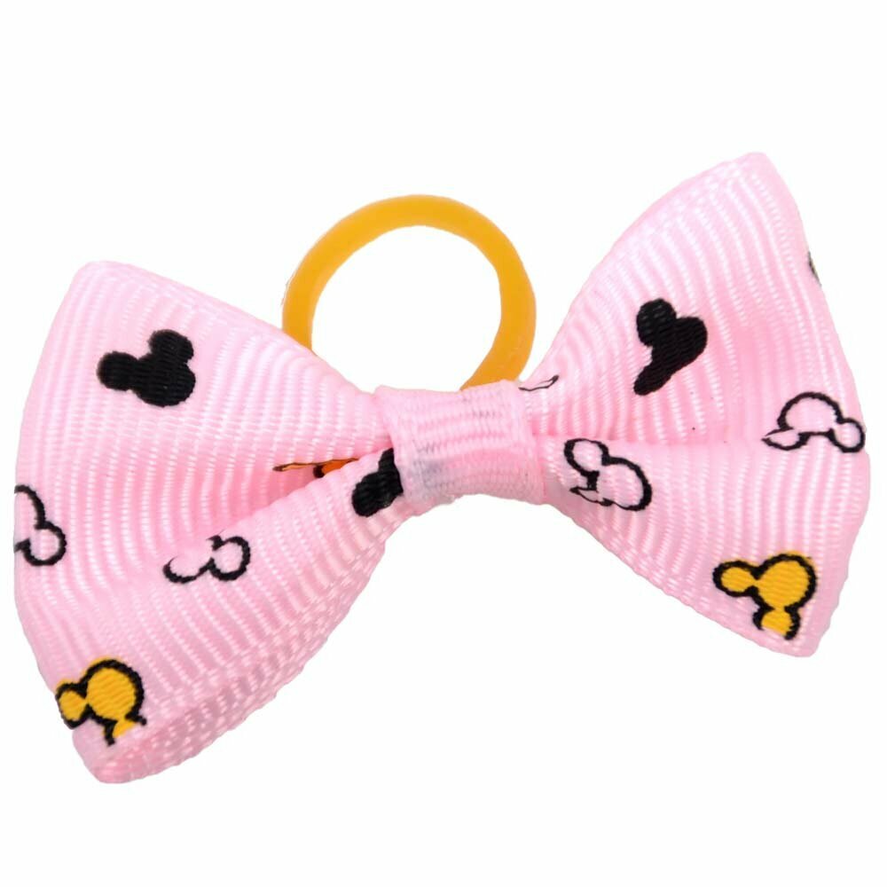 Loving llight pink hairbow for pets - Handmade Mickey Mouse dog mesh