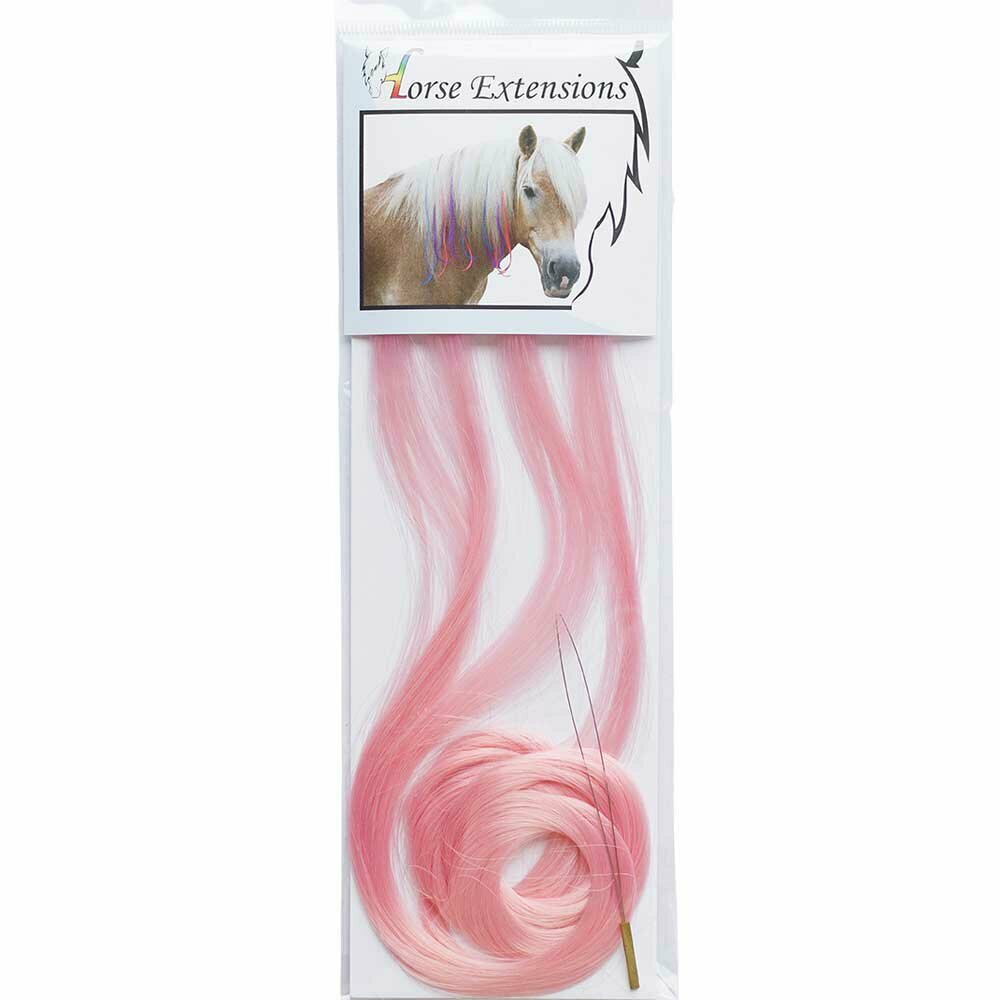 Pink hair for horses - horse jewellery of modern hair accessories for the horse's mane and the the horse tail