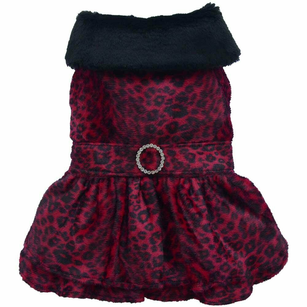 Luxury dog dress - red Leopard of DoggyDolly dog fashions