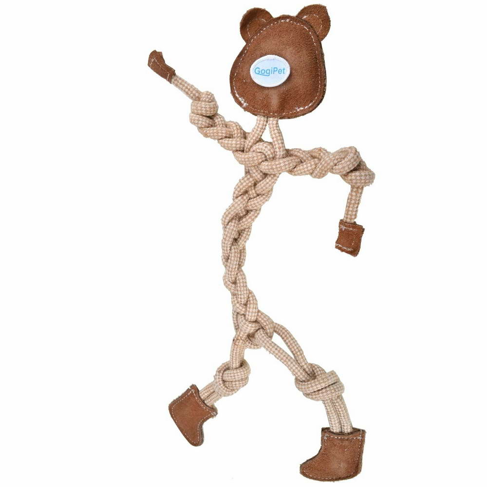 Brown monkey as a dog toy