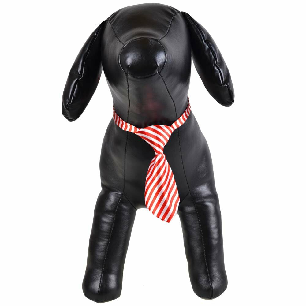 Necktie for dogs red striped