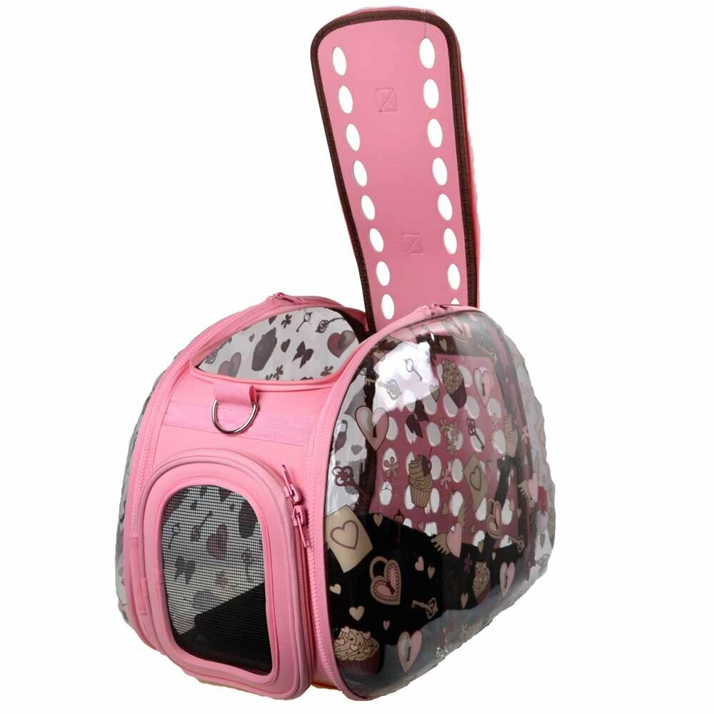 Well aerated dog carrier Pink Transparent