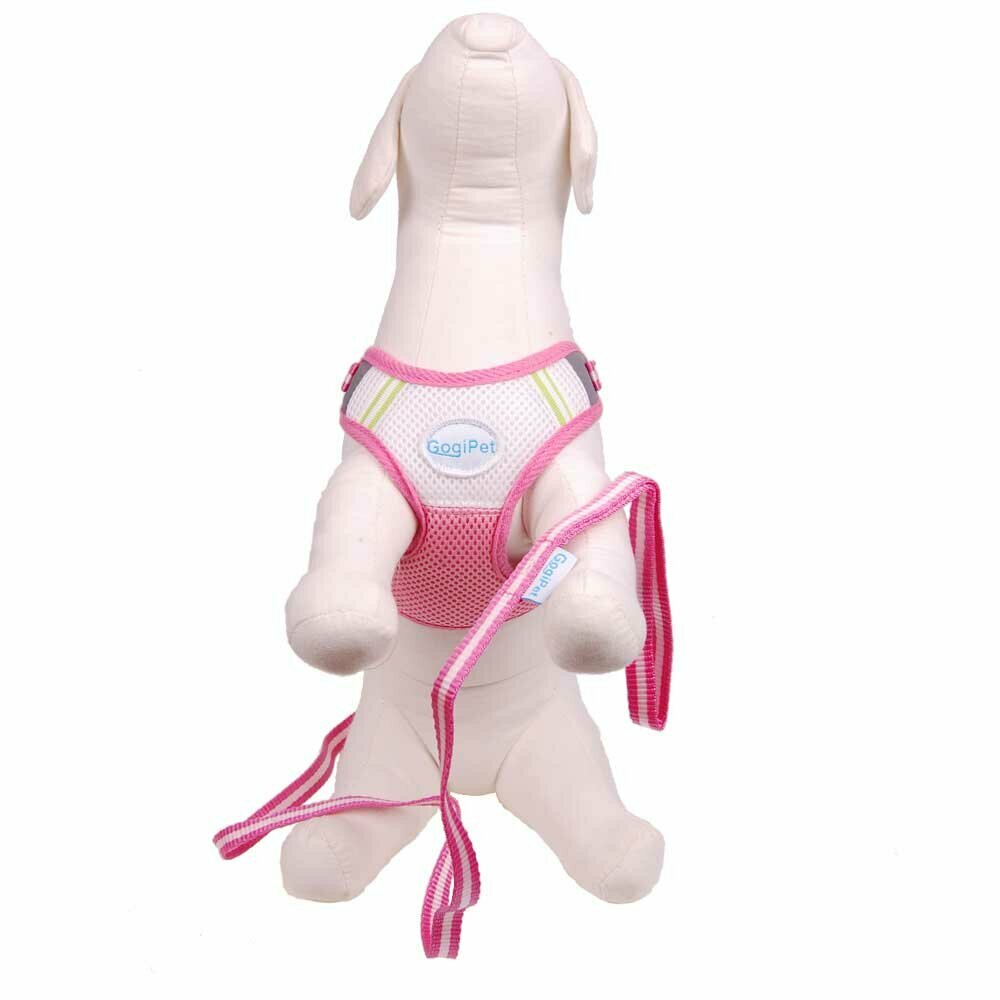 Pink soft harness & leash for dogs by GogiPet ®