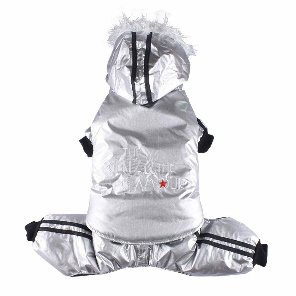 Snow suit for dogs with shrinkable trousers and shrinkable hood of DoggyDolly W101 