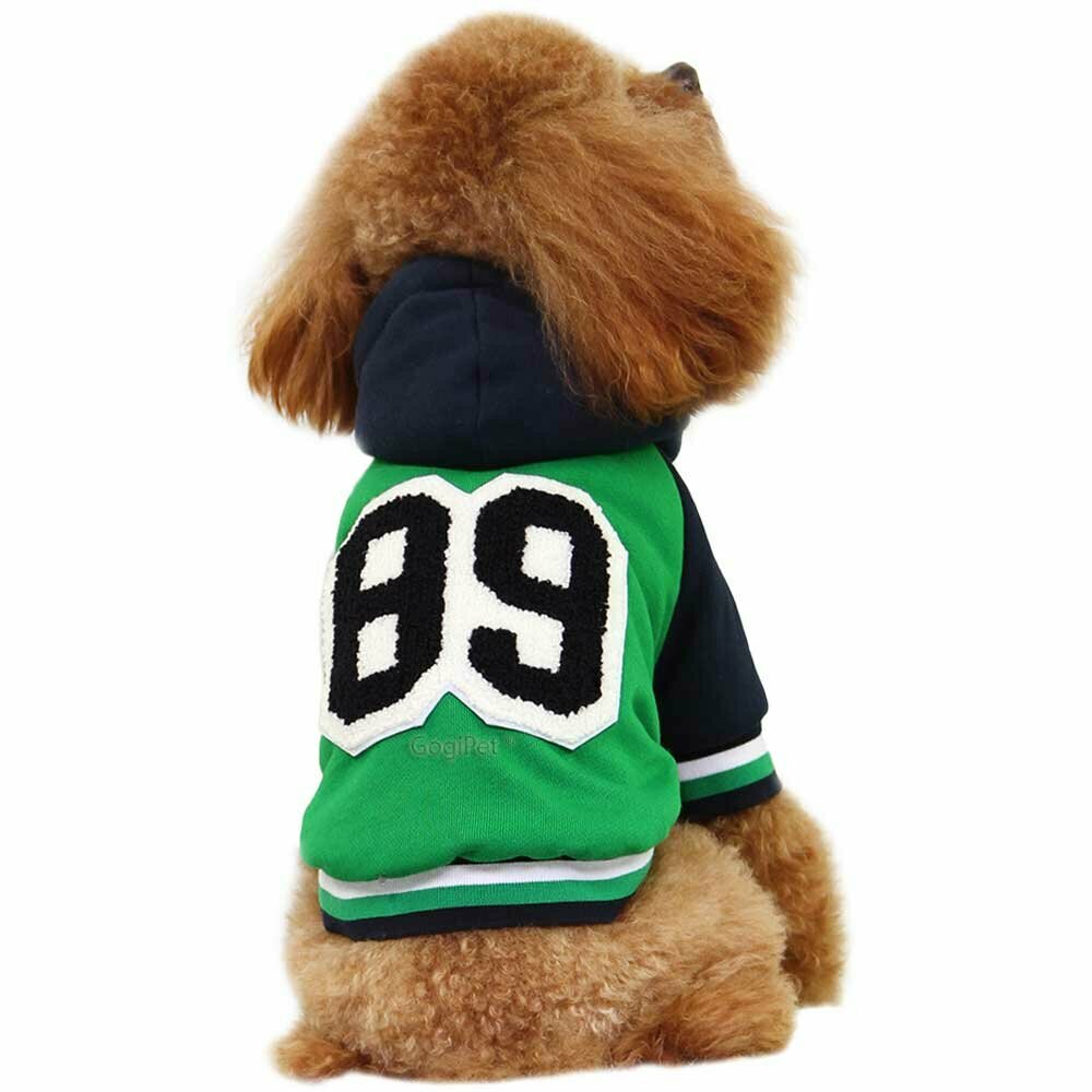 Green baseball dog jacket for the winter 89 - GogiPet dog clothes