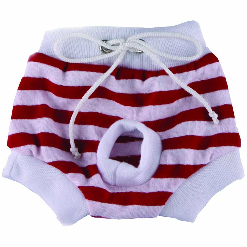 DoggyDolly Protective Panties for Dogs 'red - white - red