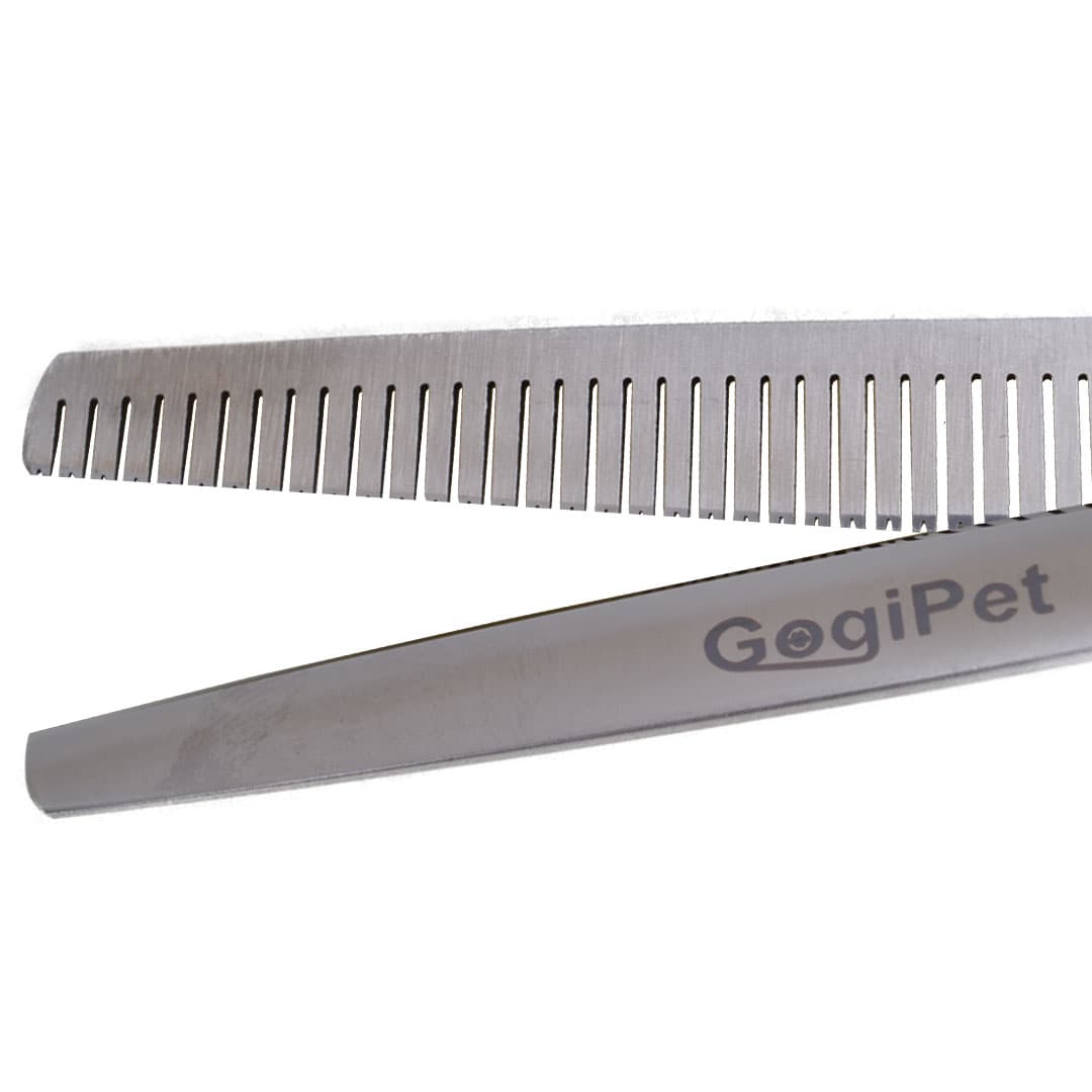 Single sided thinning scissors for dog grooming with aluminium handle made of Japan steel GogiPet WI-GWA6542V-Comfort
