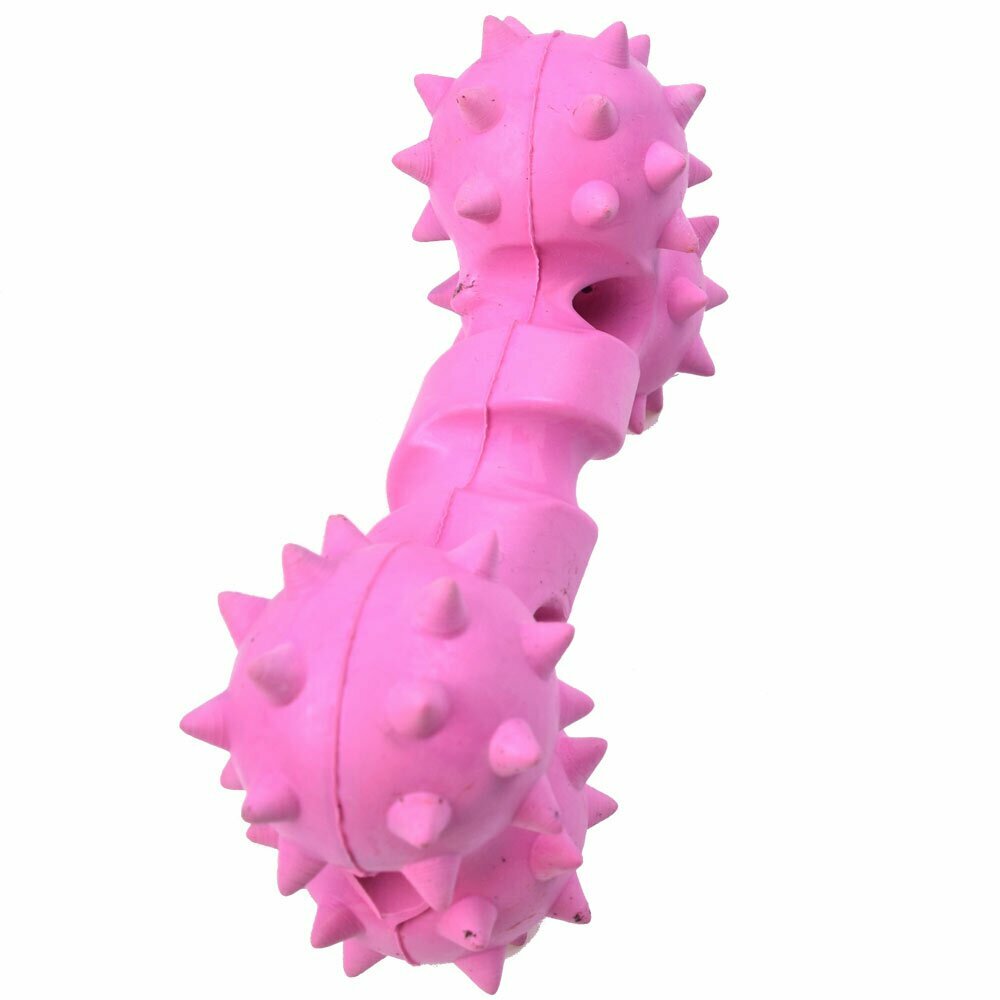 Pink bone as a robust dog toy