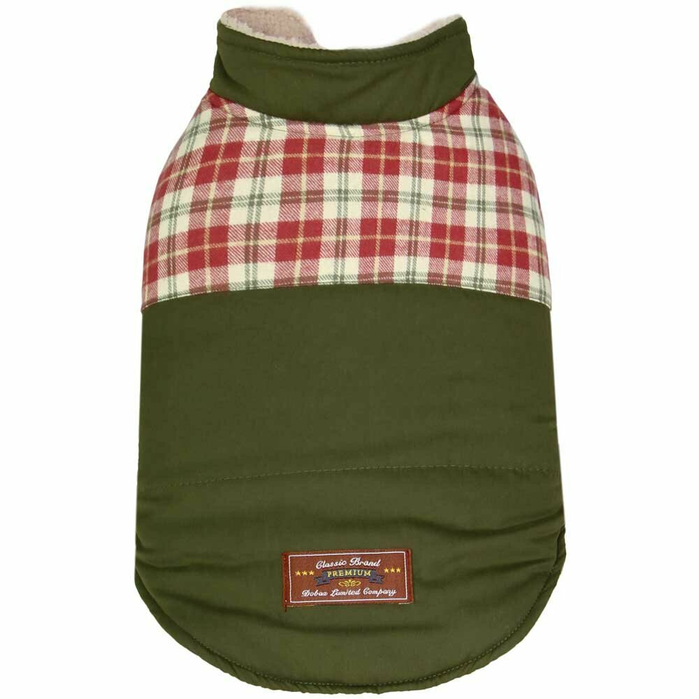 Olive, sleeveless winter jacket for dogs of GogiPet