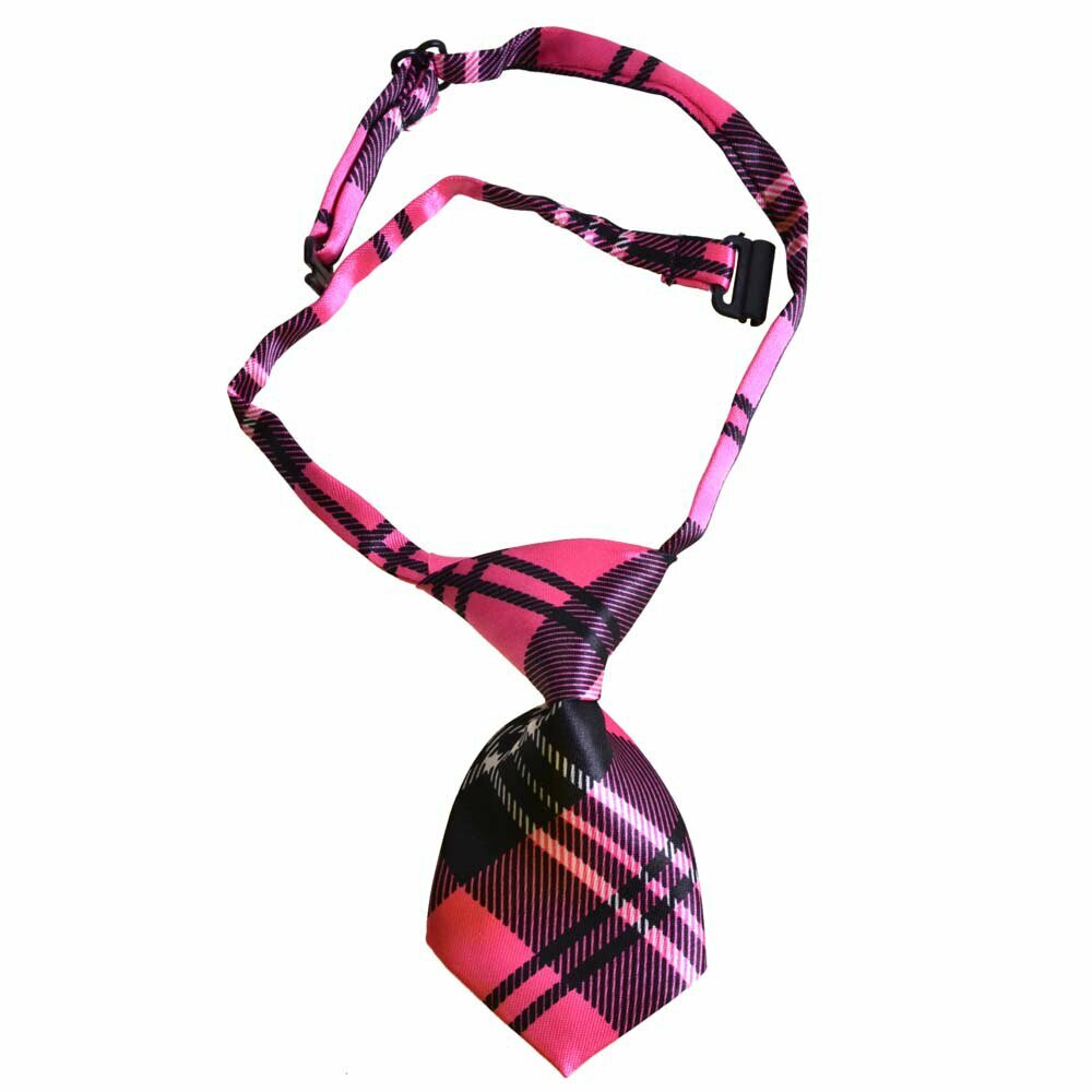 Tie for dogs pink, black checkered by GogiPet