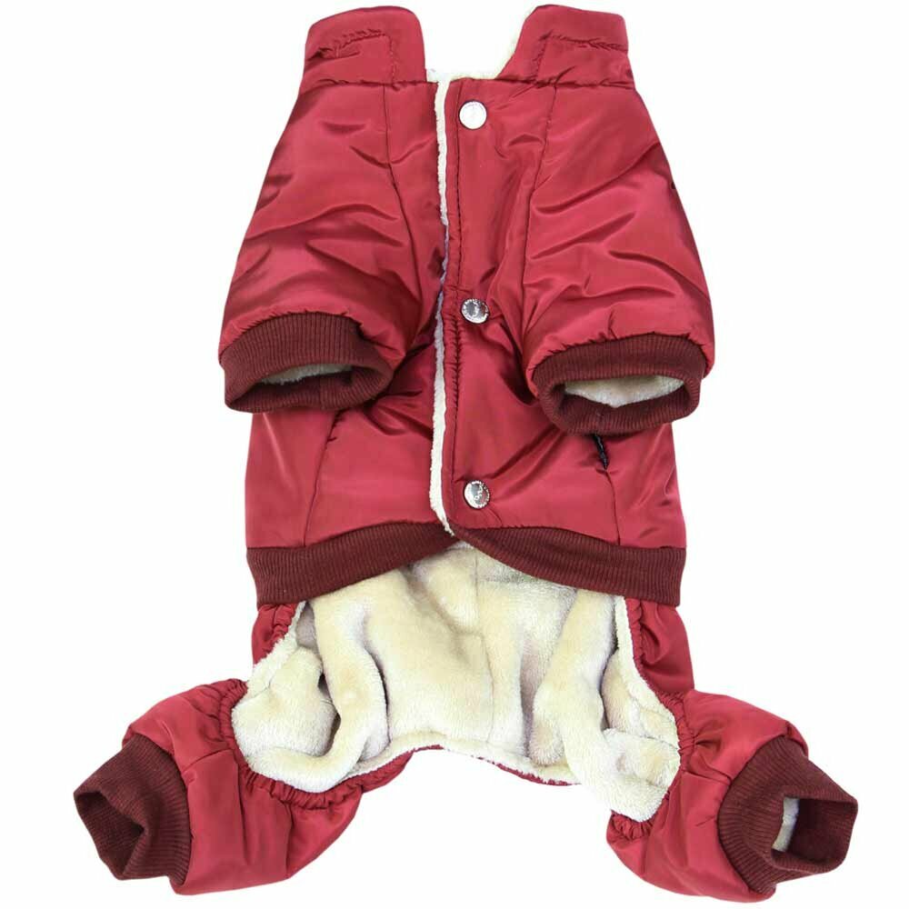 Very warm dog clothing red snow suit
