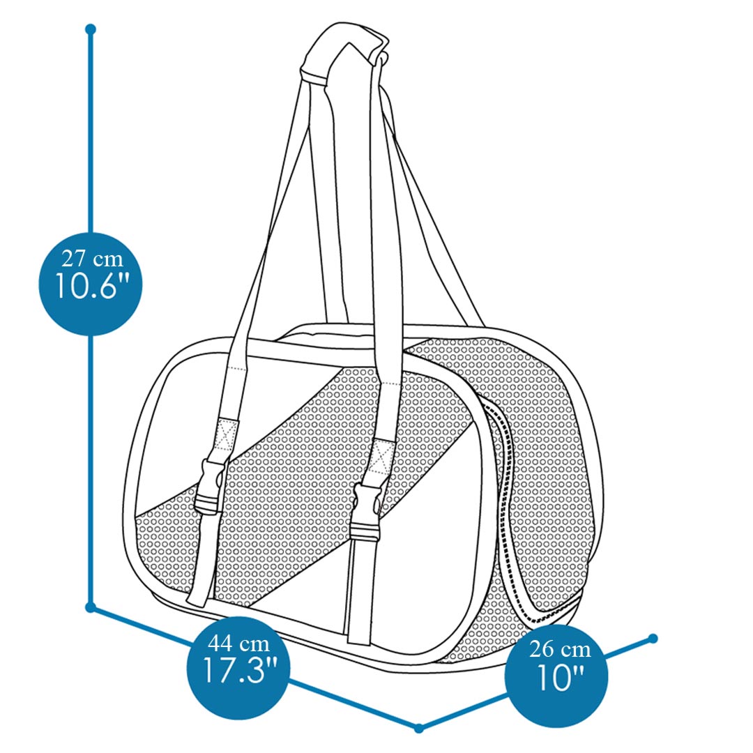 Dimensions of the dog carrier