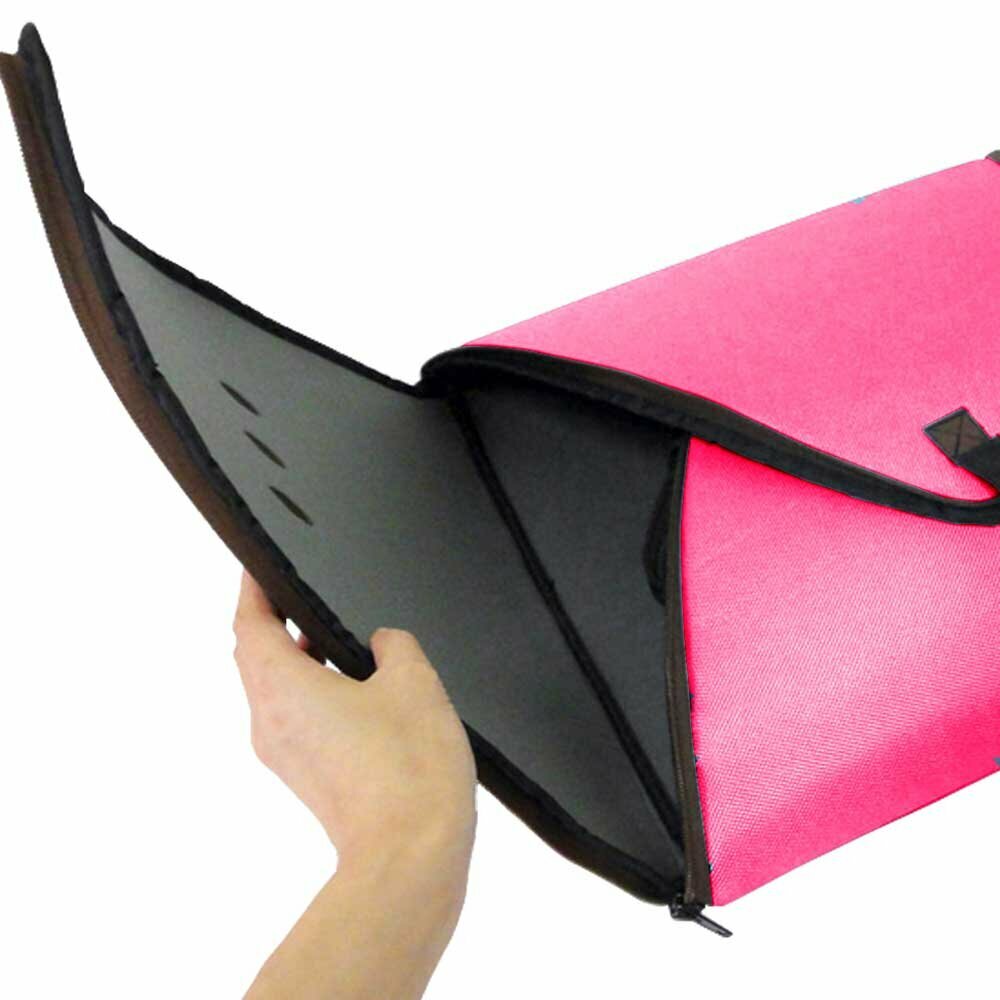 Collapsible pink dog bed