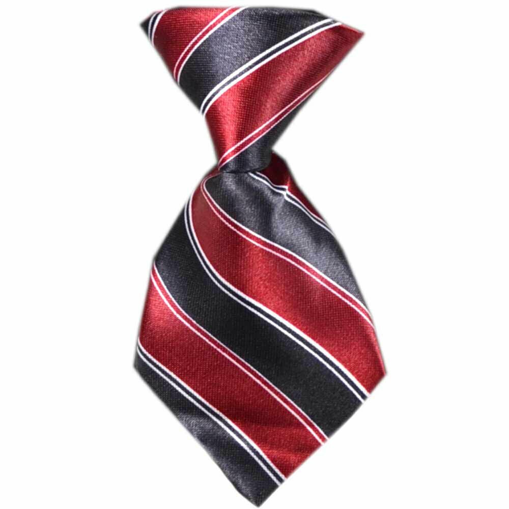 Dog tie red, black striped