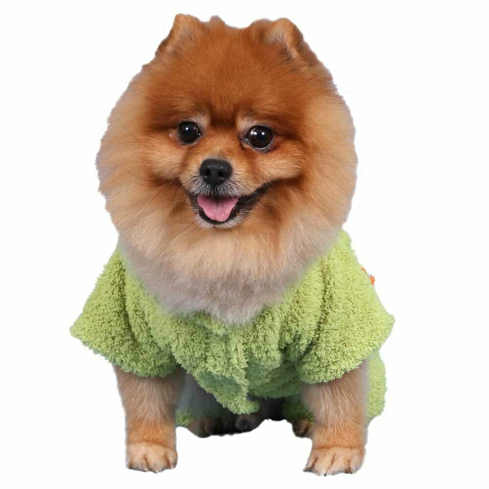 Extra fluffy dog pullover green