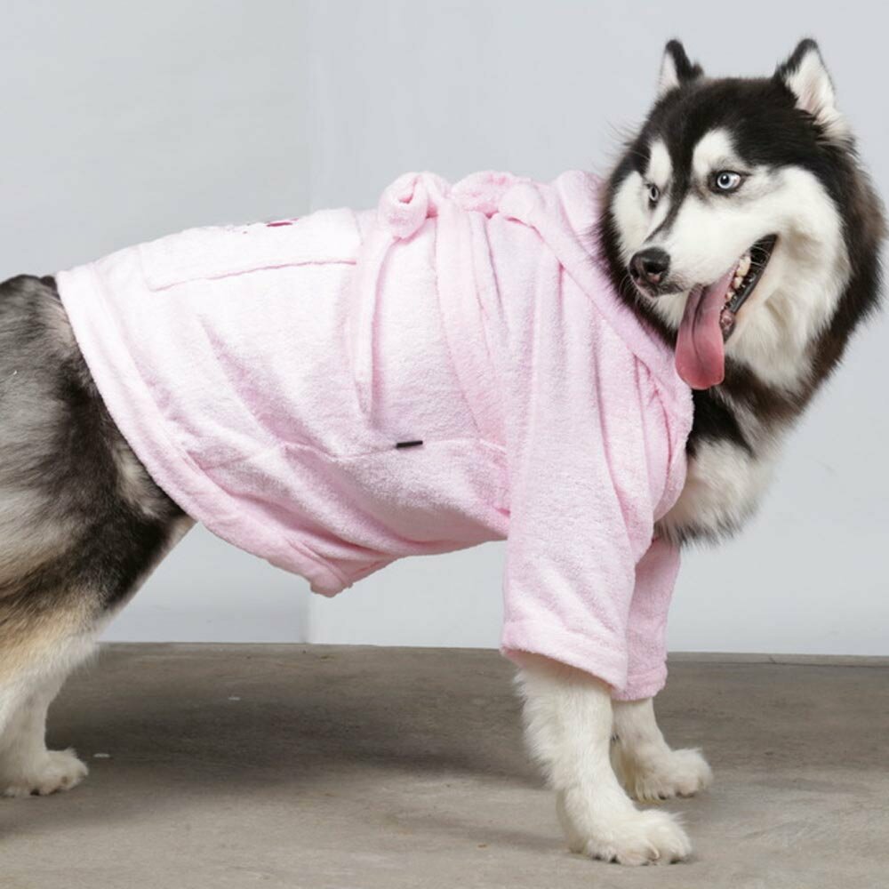 Dog clothes for large dogs - pink bathrobe - DoggyDolly BD051