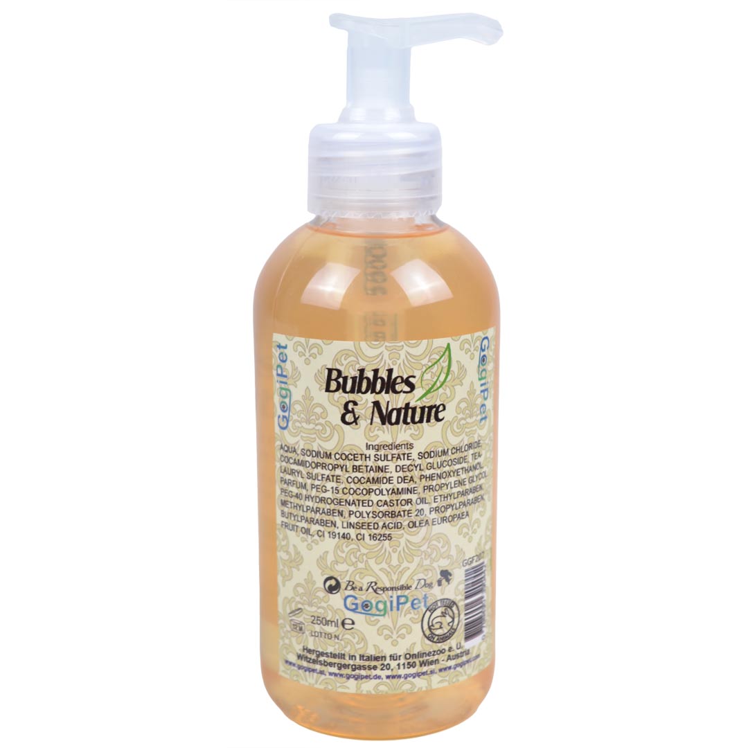 Dog shampoo for brown and apricot coloured dogs by GogiPet Bubbles & Nature