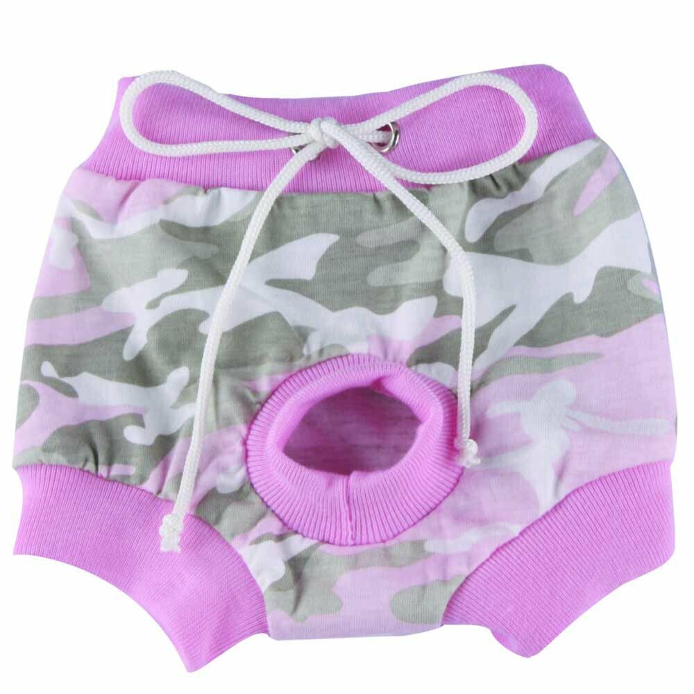 Protective panties for dogs pink camouflage