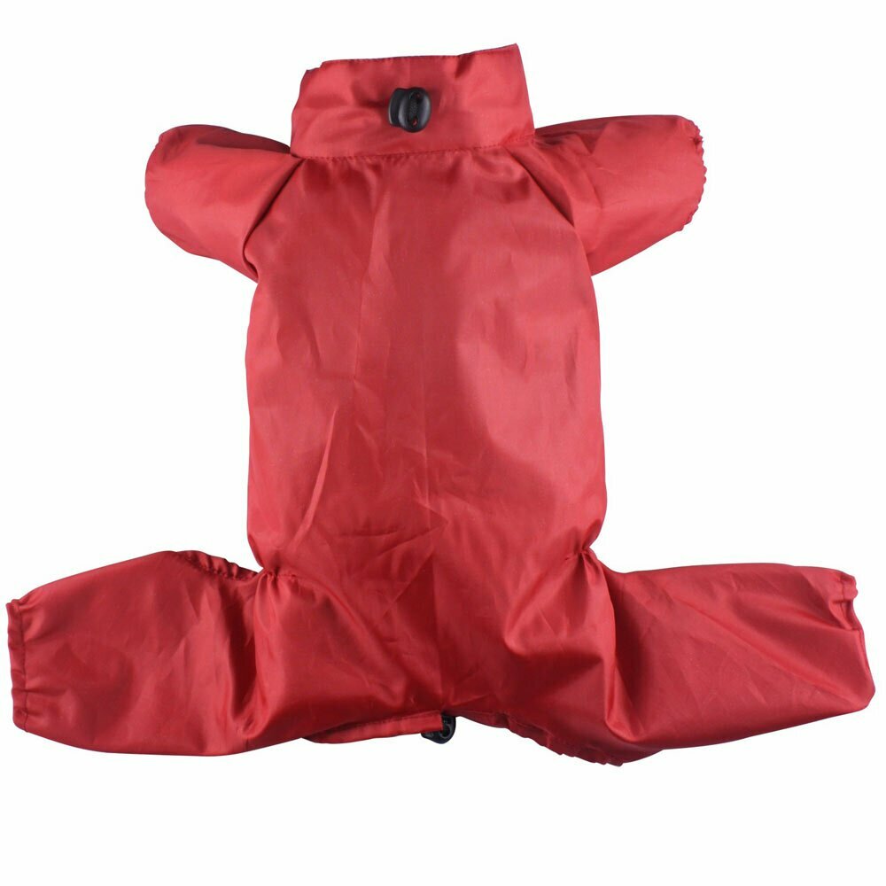 Red dog raincoat without hood with 4 legs by DoggyDolly DR030