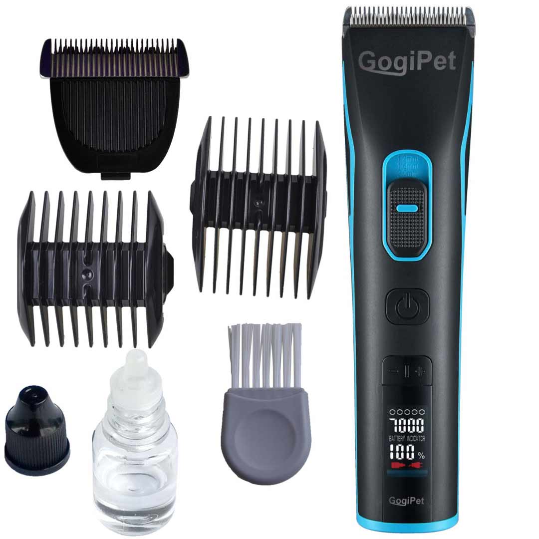 GogiPet Orate with blade, attachment combs, cleaning brush and clipper oil