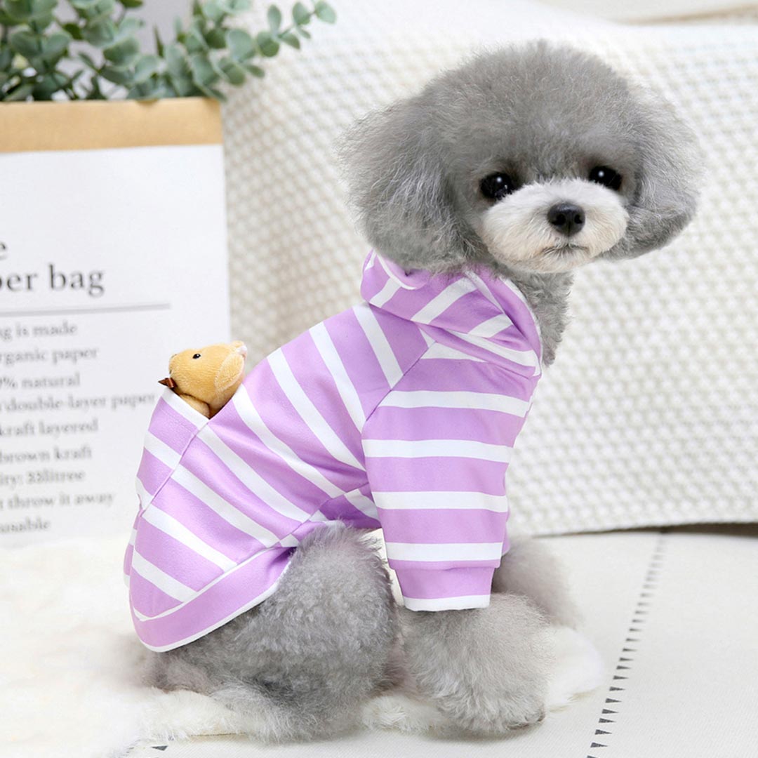 Hooded Dog Pullover Pink - Teddy Bear Hoodie
