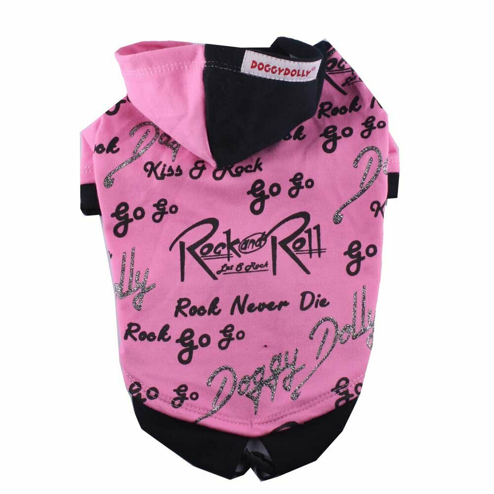Rock & Roll pink sweater for dog pug and French Bulldog