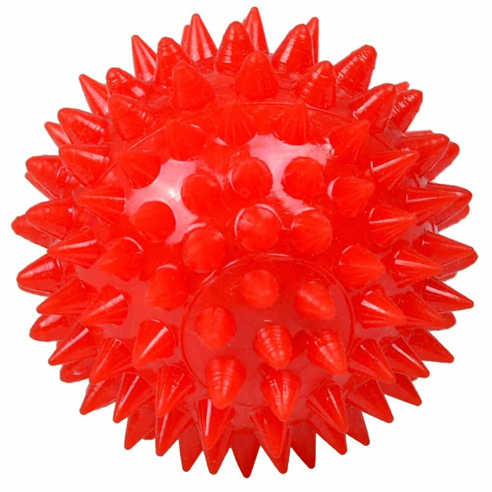 Red sound ball with light - dog toy