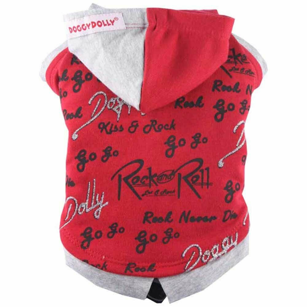 dog pullover for large dogs Rock'n'roll dog pullover red of DoggyDolly dog fashions