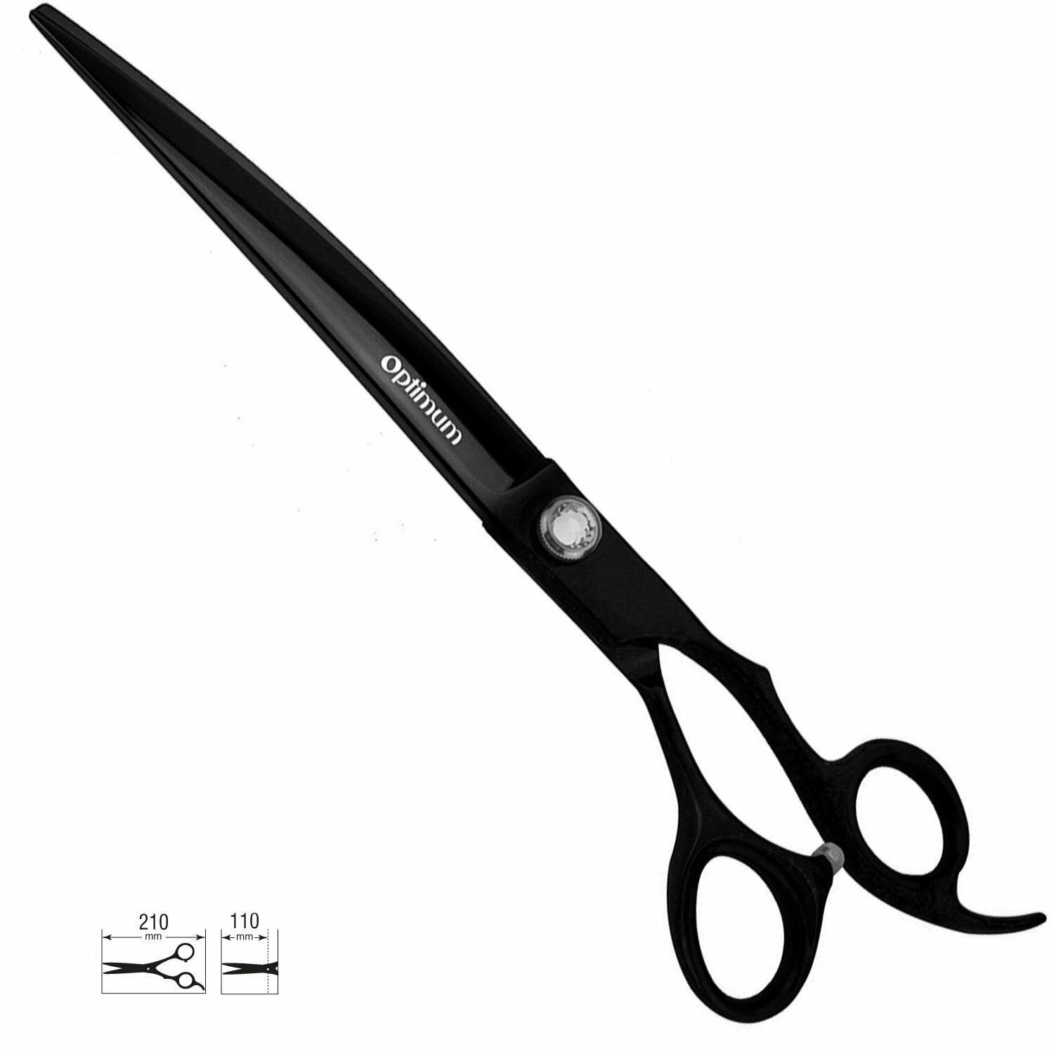 Japanese steel hair scissors 21 cm curved