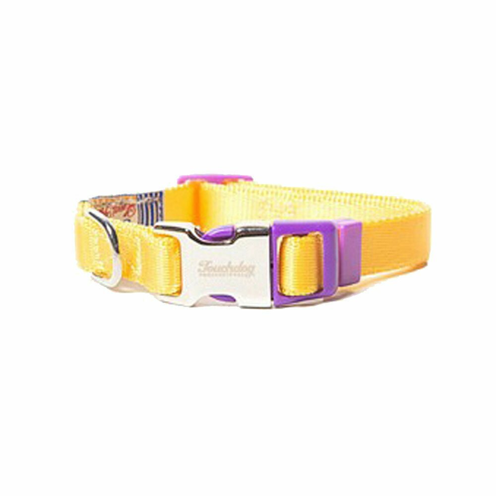Touchdog dog collar and leash in the set peacock yellow S