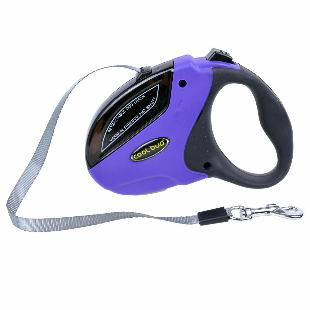 GogiPet Roll automatic retractable dog leash Mini S with 5 meters for dogs up to 20 kg Purple