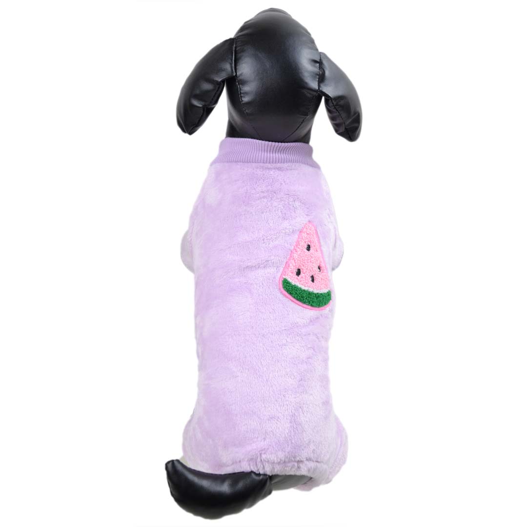 Baby romper for dogs purple with watermelon - warm dog clothes