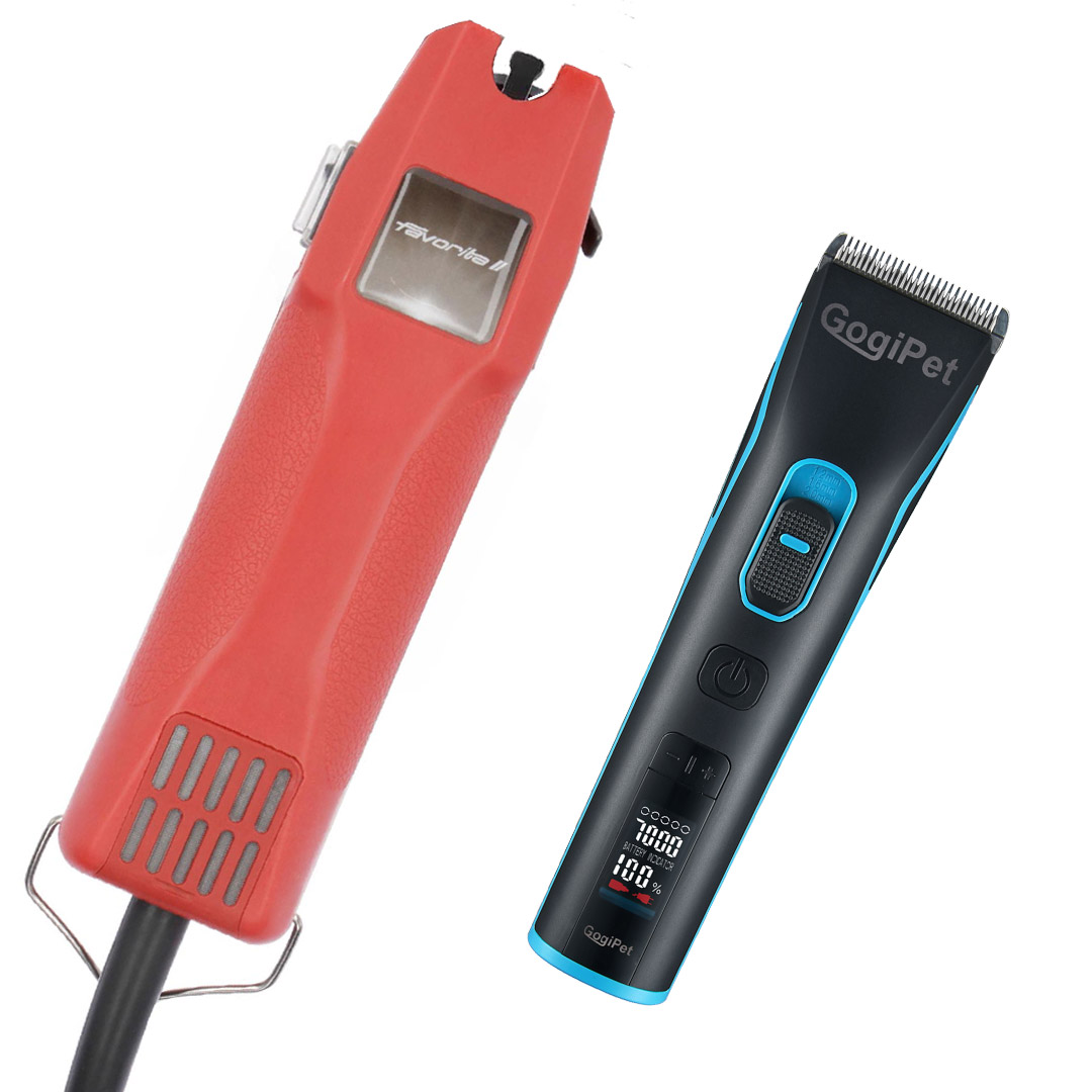 Aesculap Favorita II and GogiPet Orate cordless dog clippers