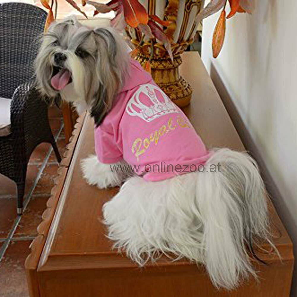 Royal Divas dog sweater pink hooded by DoggyDolly - warm dog clothes
