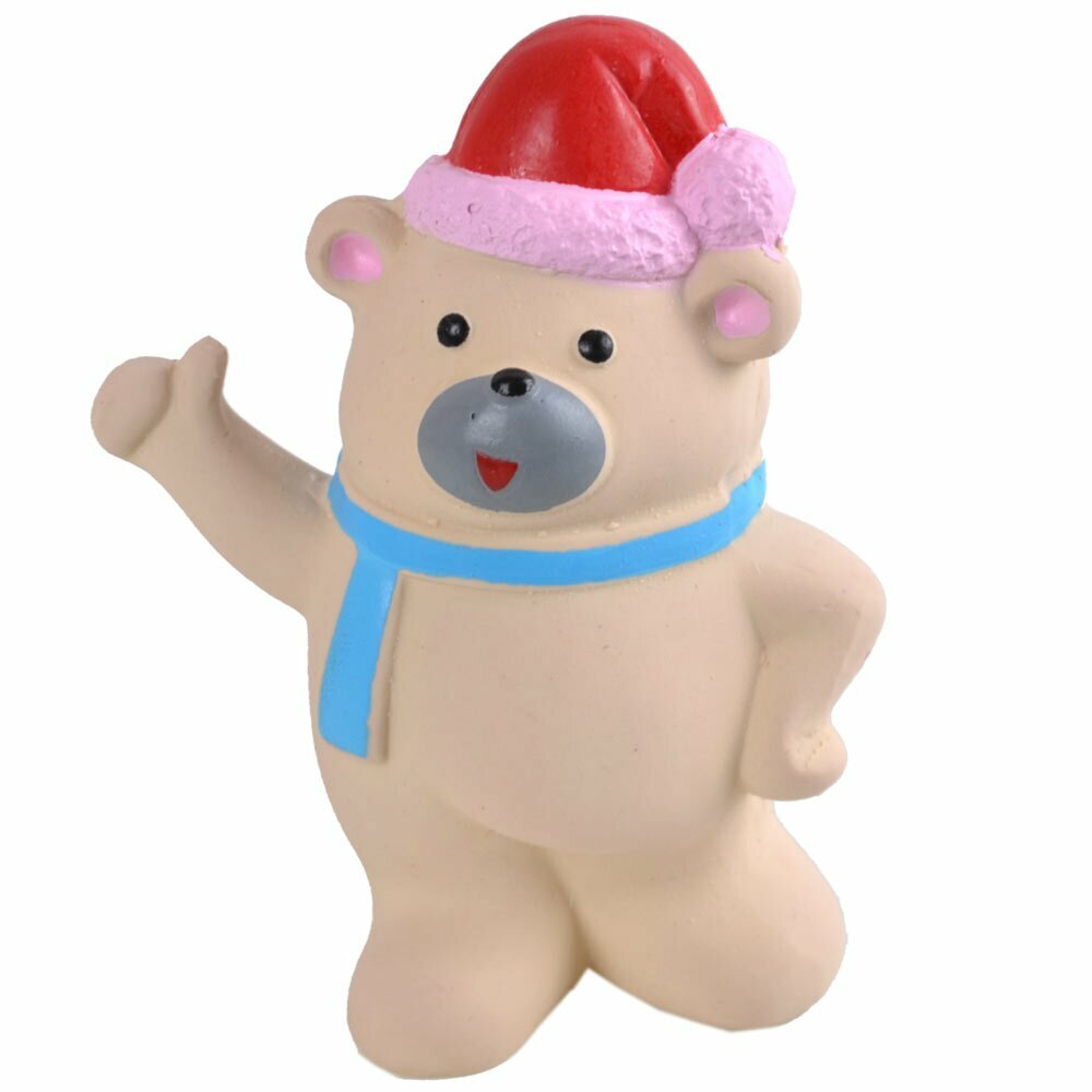Dog toy - gummy bear with blue scarf
