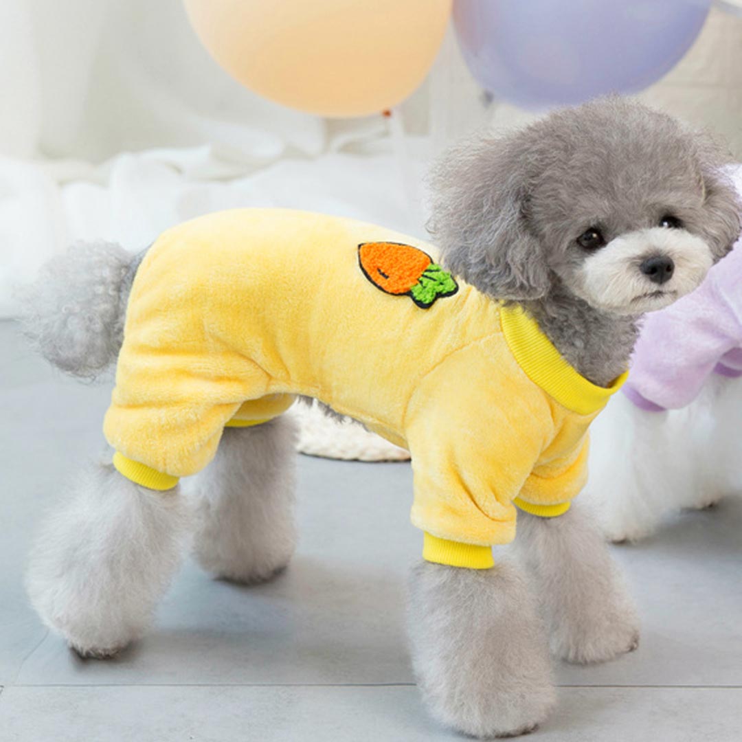 Fluffy warm dog coat "Carrot" - Yellow Niki Jogger