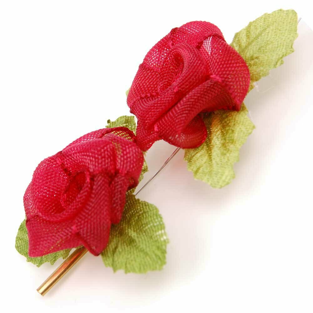 Rose jewellery for the hair in humans and animals - red rose hair accessories