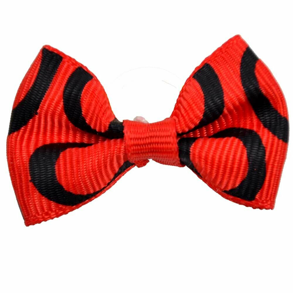 Handmade dog bow "Camila red" by GogiPet
