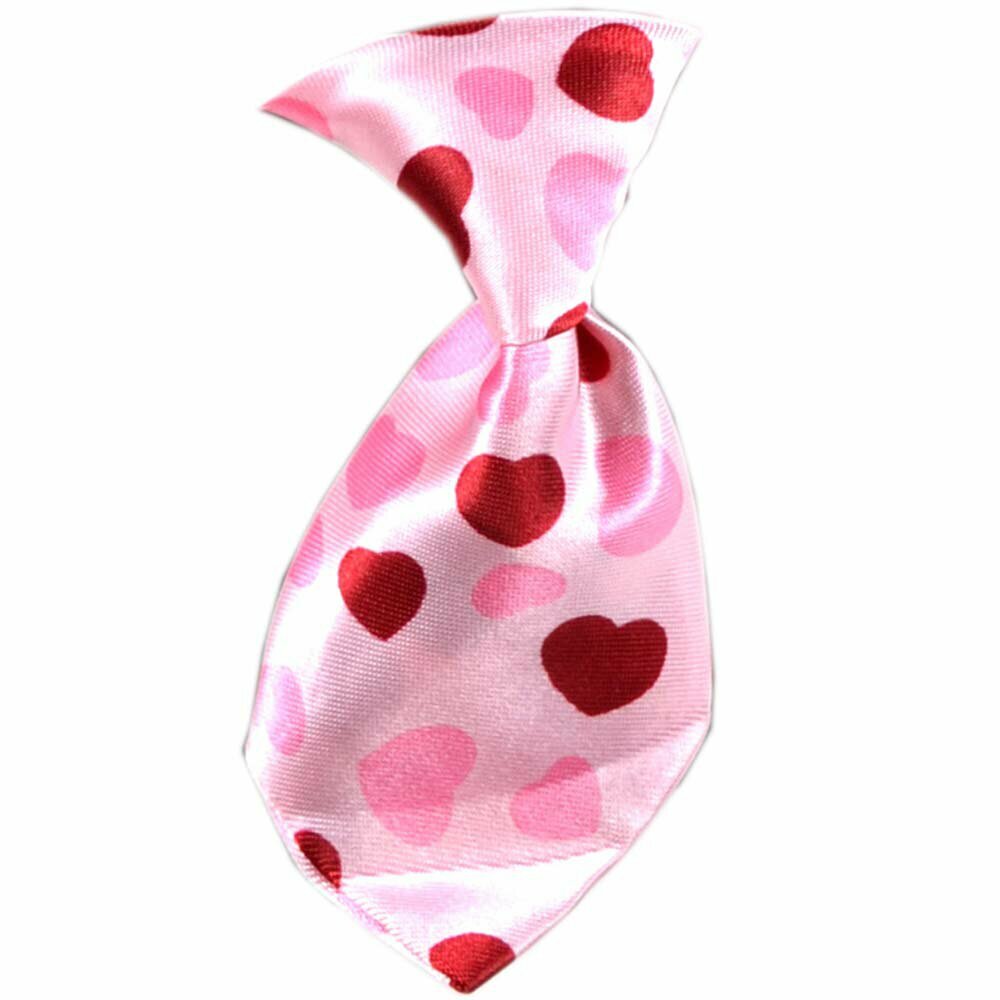 Tie for dogs pink with hearts