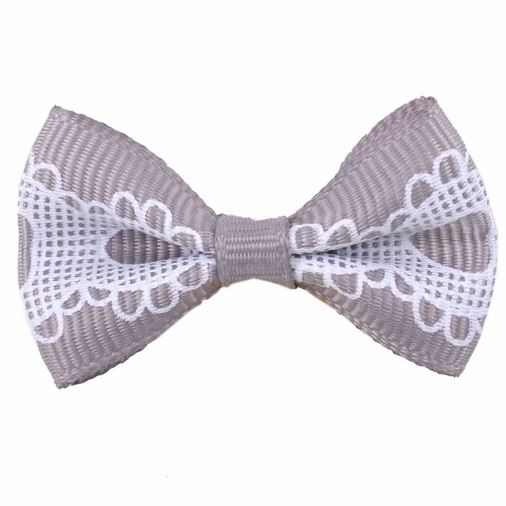 Handmade dog bow "Chiquita gray" by GogiPet