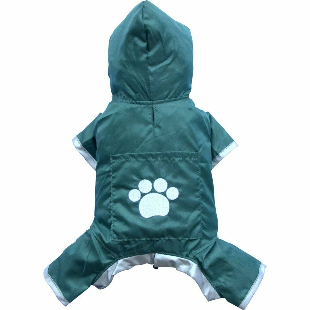 Green raincoat for dogs with hood of DoggyDolly DR 037