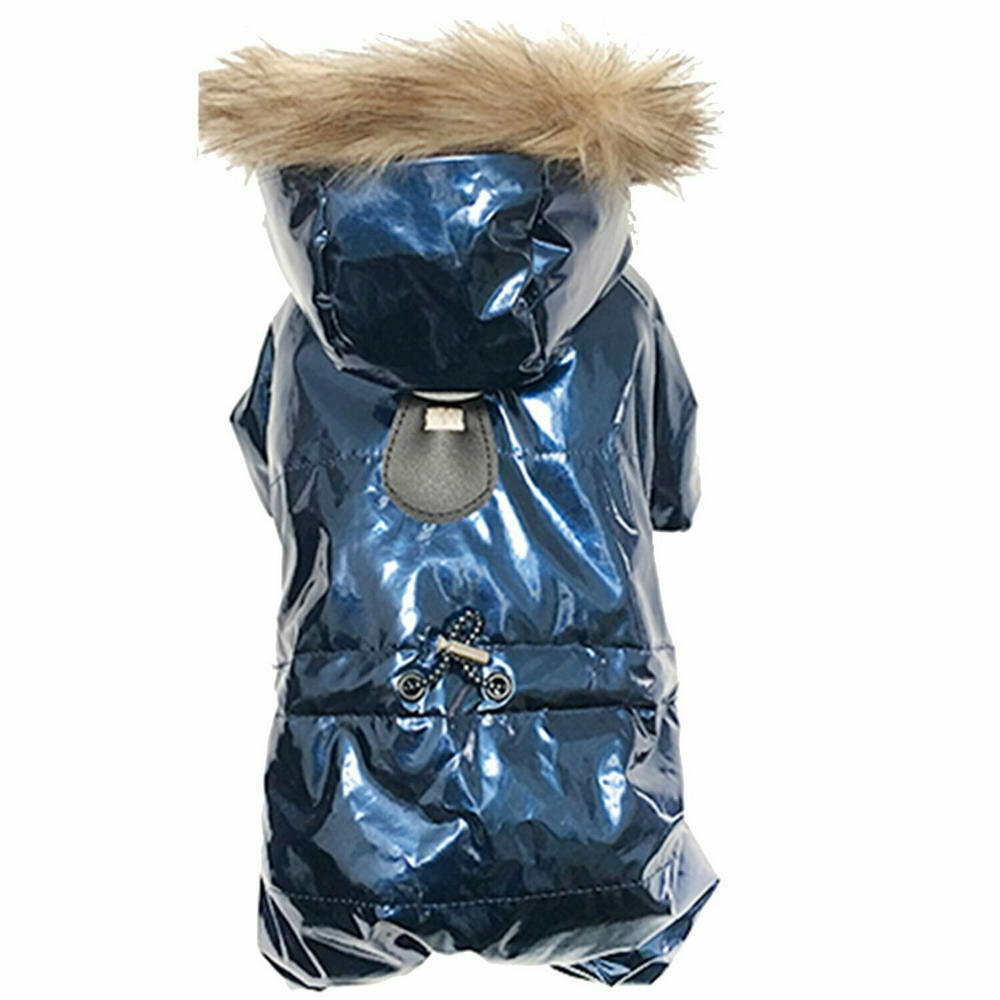 Dog Parka Lorenzo Blue - warm dog coat
