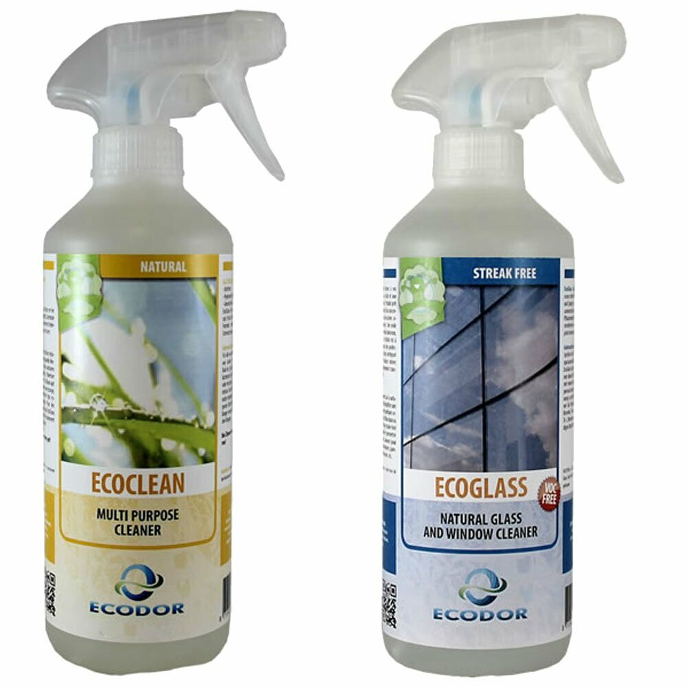 Ecoglass glass cleaner and EcoClean general-purpose cleaner in the savings set 