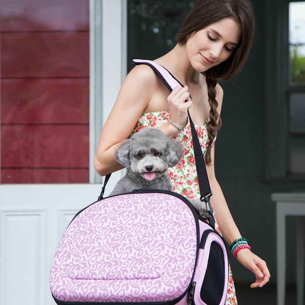 Fashionable dog carrier for the fashion-conscious wearer