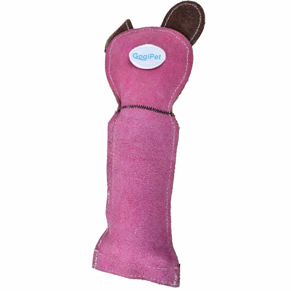 GogiPet ® Dog toy - purple leather mouse